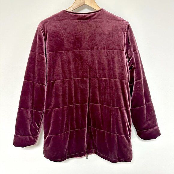 Who What Wear Quilted Velvet Coat - Picture 4 of 8